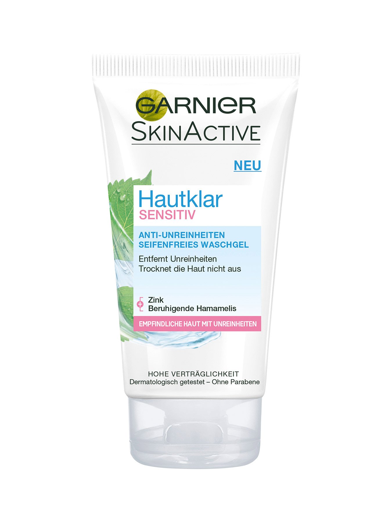 Anti-Unreinheiten-Seifenfreies-Waschgel-Hautklar-Sensitiv-150ml-Vorderseite-Garnier-Deutschland-gr